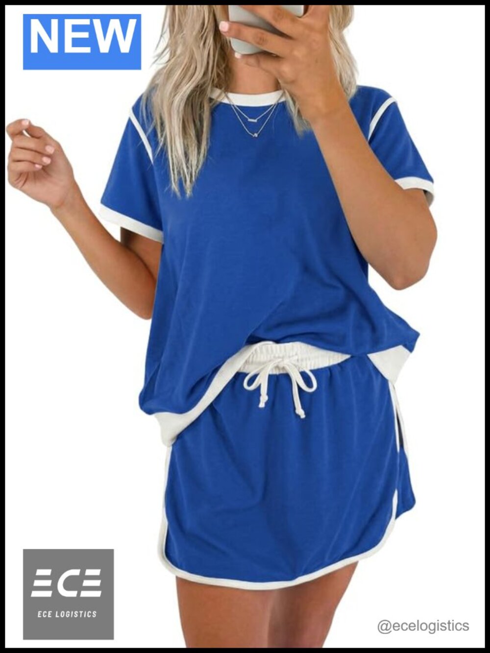 Women's 2 Piece Skort Set Short Sleeve Tee & Skorts with Pockets